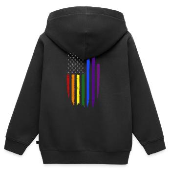 Gay Schwul Lesbisch Homosexuell Pride Geschenk - Kinder Premium Organic Zip Hoodie - Schwarz - Hinten - AI Model Kid Male (0cm)