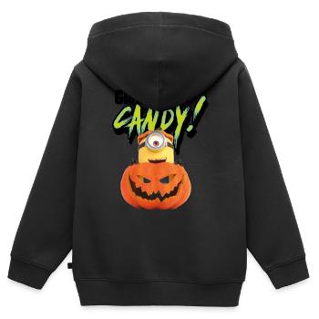 Minions Stuart Gib Mir Süßigkeiten - Kinder Premium Organic Zip Hoodie - Schwarz - Hinten - AI Model Kid Male (0cm)