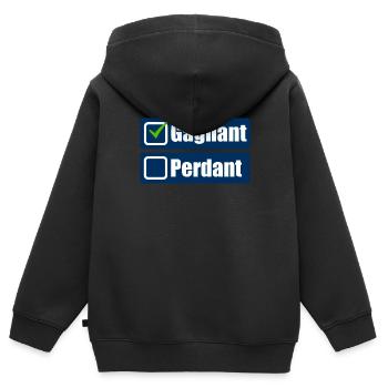 Gagnant - Sweat Premium à capuche zippé enfant bio - noir - Dos - AI Model Kid Male (0cm)