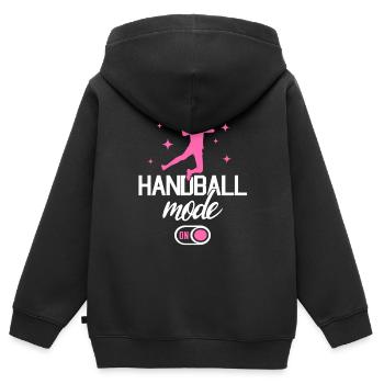 Handball Mode Handball Joueur Handball Joueur de handball - Sweat Premium à capuche zippé enfant bio - noir - Dos - AI Model Kid Male (0cm)