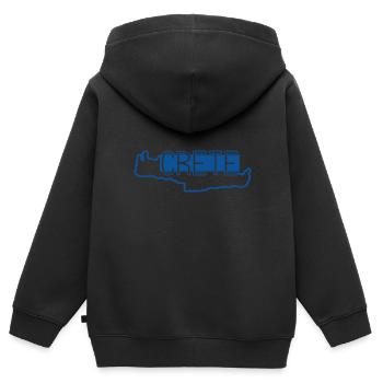 Crète - Sweat Premium à capuche zippé enfant bio - noir - Dos - AI Model Kid Male (0cm)