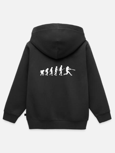 baseballplayer evolution - Kinder Premium Organic Zip Hoodie - Schwarz