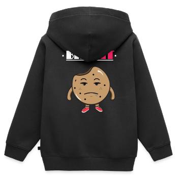 BIS X KIT - Kinder Premium Organic Zip Hoodie - Schwarz - Hinten - AI Model Kid Male (0cm)