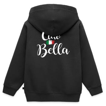 Ciao Bella - Chemise Flirt - Sweat Premium à capuche zippé enfant bio - noir - Dos - AI Model Kid Male (0cm)
