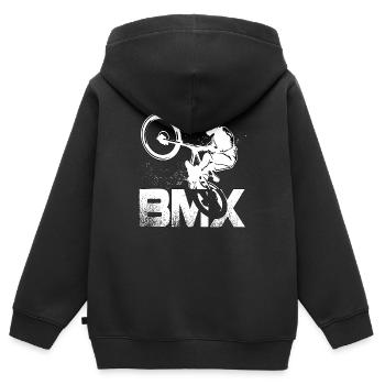 BMX freestyle lifestyle Geschenk Junge - Kinder Premium Organic Zip Hoodie - Schwarz - Hinten - AI Model Kid Male (0cm)