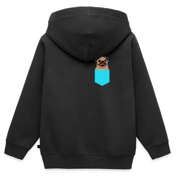 Carlin Carlin Comic - Sweat Premium à capuche zippé enfant bio - noir - Dos - AI Model Kid Male (0cm)