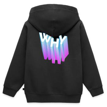 ... mais pourquoi? - Sweat Premium à capuche zippé enfant bio - noir - Dos - AI Model Kid Male (0cm)