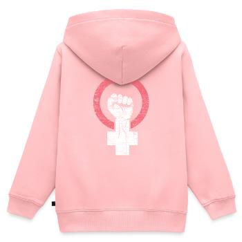 weibliche Revolution vintage Feministin Geschenk - Kinder Premium Organic Zip Hoodie - Rosa - Hinten - AI Model Kid Female (0cm)