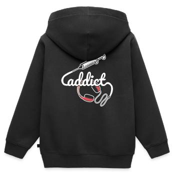 Musik Sucht verrückt nach Kopfhörer Geschenkidee - Kinder Premium Organic Zip Hoodie - Schwarz - Hinten - AI Model Kid Male (0cm)