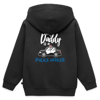 Polizei Polizist Gesellschaft Auto Blaulicht blau - Kinder Premium Organic Zip Hoodie - Schwarz - Hinten - AI Model Kid Male (0cm)