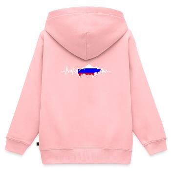 Russia - Kids Premium Organic Zip-up Hoodie - rose - Back - AI Model Kid Female (0cm)