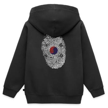 Korea - Kinder Premium Organic Zip Hoodie - Schwarz - Hinten - AI Model Kid Male (0cm)