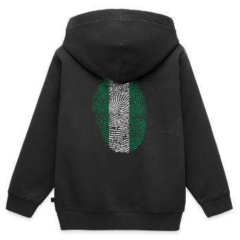 Nigeria - Kinder Premium Organic Zip Hoodie - Schwarz - Hinten - AI Model Kid Male (0cm)