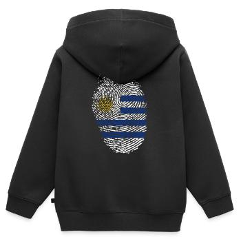 Uruguay - Sweat Premium à capuche zippé enfant bio - noir - Dos - AI Model Kid Male (0cm)