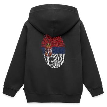 Serbien - Kinder Premium Organic Zip Hoodie - Schwarz - Hinten - AI Model Kid Male (0cm)