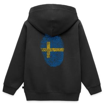 Suède - Sweat Premium à capuche zippé enfant bio - noir - Dos - AI Model Kid Male (0cm)