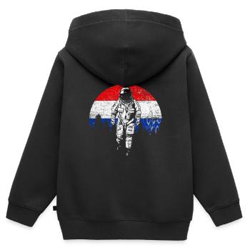 Pays-Bas - Sweat Premium à capuche zippé enfant bio - noir - Dos - AI Model Kid Male (0cm)