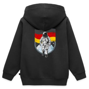 Deutschland Flagge im Weltraum Astronaut Mond - Kinder Premium Organic Zip Hoodie - Schwarz - Hinten - AI Model Kid Male (0cm)