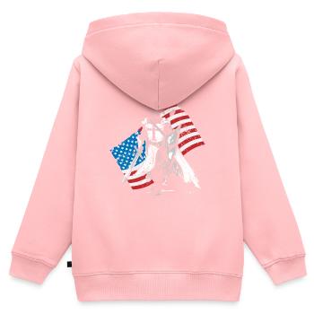 Ritter Kreuzritter Amerika USA Flagge Jerusalem - Kinder Premium Organic Zip Hoodie - Rosa - Hinten - AI Model Kid Female (0cm)