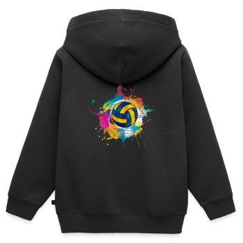 Volleyball vintage bunt Beach Party Geschenk Ball - Kinder Premium Organic Zip Hoodie - Schwarz - Hinten - AI Model Kid Male (0cm)