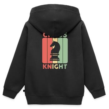 Schach Schachbrett Schachzug Spaß Geschenk Spiel - Kinder Premium Organic Zip Hoodie - Schwarz - Hinten - AI Model Kid Male (0cm)