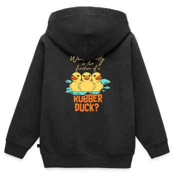 Duck Ducks Beaked Animal Beak Gift Lake - Kids Premium Organic Zip-up Hoodie - black - Back - AI Model Kid Male (0cm)