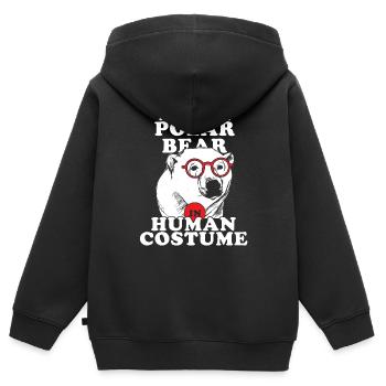 Polar Bär Eisbäre Geschenk Nordpol Fisch Wasser - Kinder Premium Organic Zip Hoodie - Schwarz - Hinten - AI Model Kid Male (0cm)