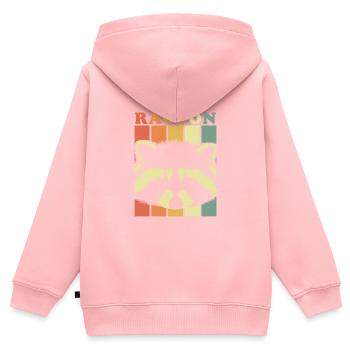 Waschbär Tiere Natur Geschenk Wald bunt Streifen - Kinder Premium Organic Zip Hoodie - Rosa - Hinten - AI Model Kid Female (0cm)