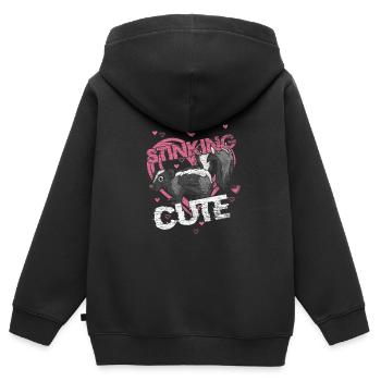 Masque de gaz gazeux mignon skunk fart badger puant - Sweat Premium à capuche zippé enfant bio - noir - Dos - AI Model Kid Male (0cm)