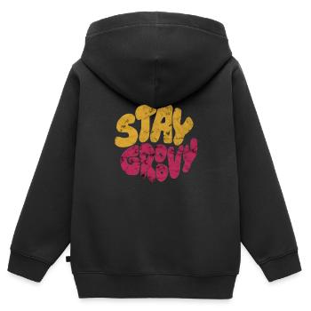 Restez Groovy - Sweat Premium à capuche zippé enfant bio - noir - Dos - AI Model Kid Male (0cm)