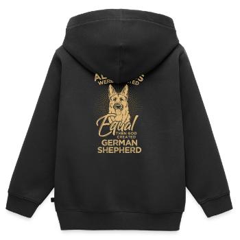 Berger allemand chien chien cadeau animal aboyer - Sweat Premium à capuche zippé enfant bio - noir - Dos - AI Model Kid Male (0cm)
