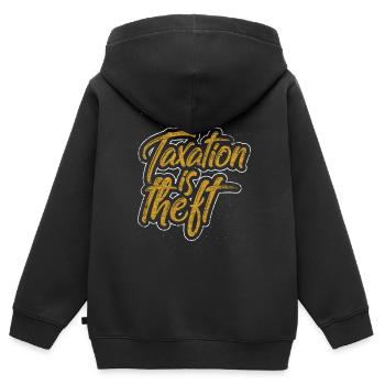 Steuern Finanzamt Kapitalismus Libertär Panama - Kinder Premium Organic Zip Hoodie - Schwarz - Hinten - AI Model Kid Male (0cm)