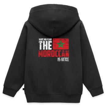 Maroc - Sweat Premium à capuche zippé enfant bio - noir - Dos - AI Model Kid Male (0cm)