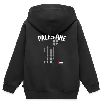 Palästina Karte - Kinder Premium Organic Zip Hoodie - Schwarz - Hinten - AI Model Kid Male (0cm)