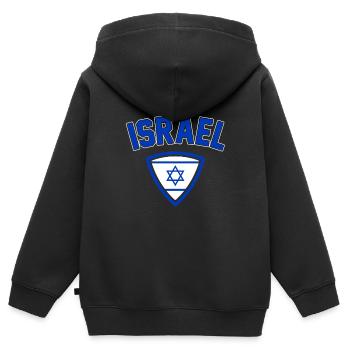 Israel - Kinder Premium Organic Zip Hoodie - Schwarz - Hinten - AI Model Kid Male (0cm)