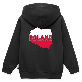 Polen Karte - Kinder Premium Organic Zip Hoodie - Schwarz - Hinten - AI Model Kid Male (0cm)