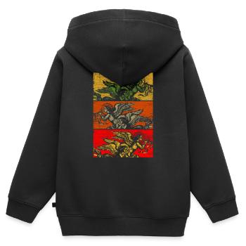 Anges Sainte Eglise Innocence Paradis Dieu - Sweat Premium à capuche zippé enfant bio - noir - Dos - AI Model Kid Male (0cm)