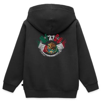 Mexiko - Kinder Premium Organic Zip Hoodie - Schwarz - Hinten - AI Model Kid Male (0cm)