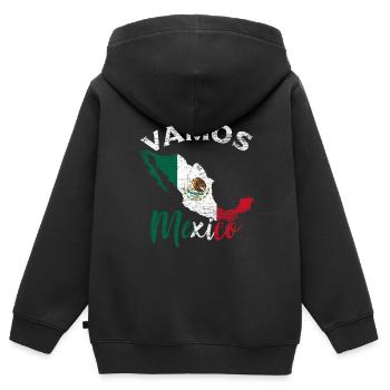 Mexiko - Kinder Premium Organic Zip Hoodie - Schwarz - Hinten - AI Model Kid Male (0cm)