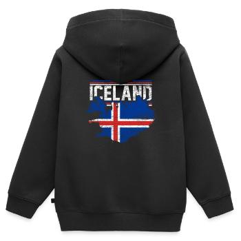Islande - Sweat Premium à capuche zippé enfant bio - noir - Dos - AI Model Kid Male (0cm)