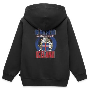 Islande - Sweat Premium à capuche zippé enfant bio - noir - Dos - AI Model Kid Male (0cm)