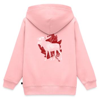 Canada - Sweat Premium à capuche zippé enfant bio - rose - Dos - AI Model Kid Female (0cm)