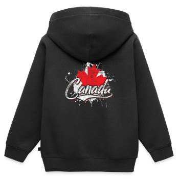 Kanada - Kinder Premium Organic Zip Hoodie - Schwarz - Hinten - AI Model Kid Male (0cm)