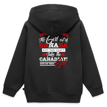 Canada - Sweat Premium à capuche zippé enfant bio - noir - Dos - AI Model Kid Male (0cm)