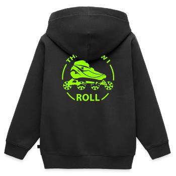 Inline Skating - Sweat Premium à capuche zippé enfant bio - noir - Dos - AI Model Kid Male (0cm)