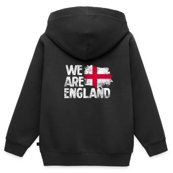 Angleterre - Sweat Premium à capuche zippé enfant bio - noir - Dos - AI Model Kid Male (0cm)