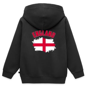 Angleterre - Sweat Premium à capuche zippé enfant bio - noir - Dos - AI Model Kid Male (0cm)