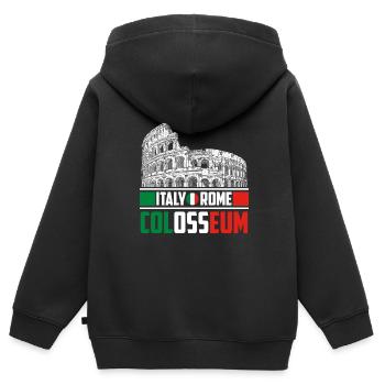 Italien Rom Kolosseum - Kinder Premium Organic Zip Hoodie - Schwarz - Hinten - AI Model Kid Male (0cm)