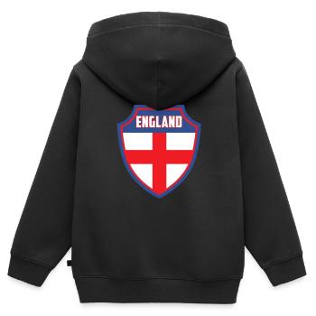 Angleterre - Sweat Premium à capuche zippé enfant bio - noir - Dos - AI Model Kid Male (0cm)
