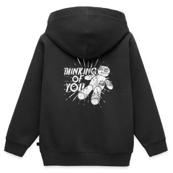 Poupée vaudou costume d'Halloween cadeau fantôme - Sweat Premium à capuche zippé enfant bio - noir - Dos - AI Model Kid Male (0cm)